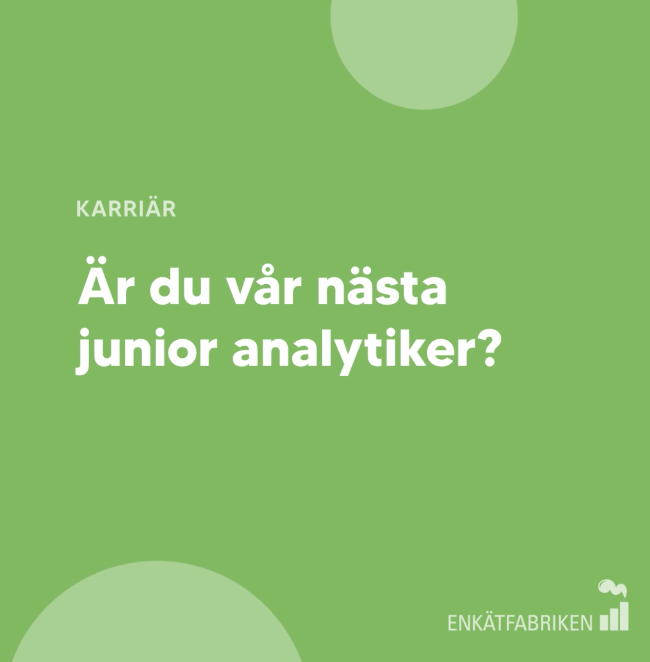 Junior analytiker lediga jobb